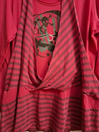 Camiseta Biluzik Roja y Negra talla grande