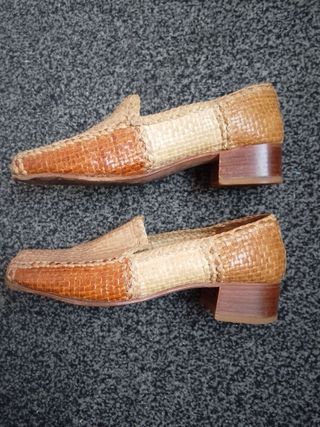 Mocassini Romani Vintage Pelle Beige/Marrone 37,5