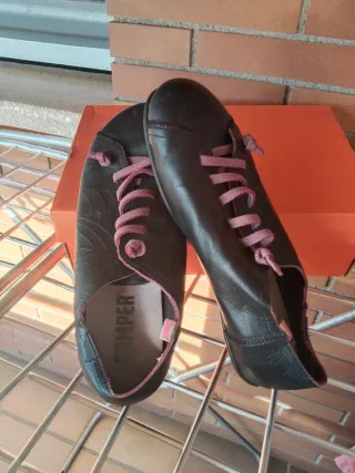 Zapatos Camper Mujer Negros y Rosas