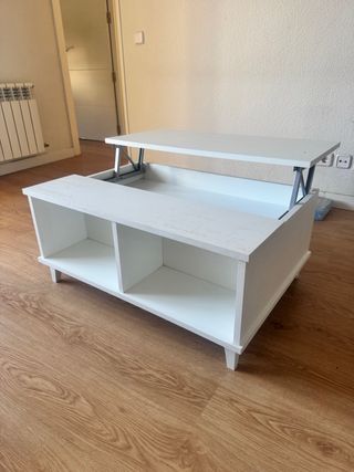 Mesa de centro elevable blanca