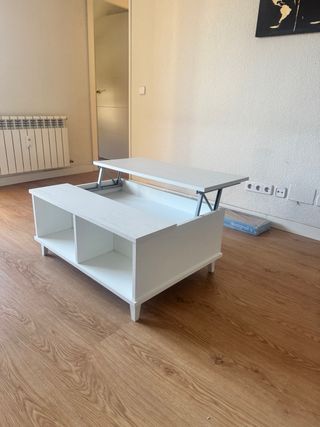 Mesa de centro elevable blanca