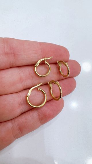 Set 2 paia orecchini cerchio oro giallo 18kt 750