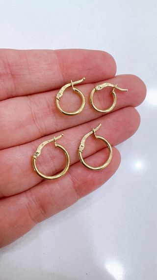 Set 2 paia orecchini cerchio oro giallo 18kt 750