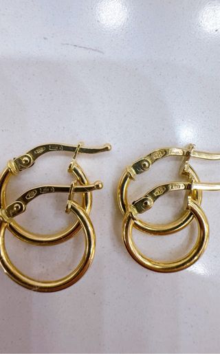 Set 2 paia orecchini cerchio oro giallo 18kt 750