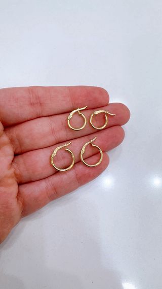 Set 2 paia orecchini cerchio oro giallo 18kt 750