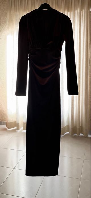 Vestido Midi Zara Marrón Oscuro Talla XS