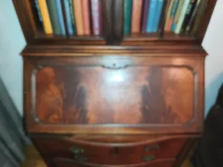 Mueble Secreter Librería Madera robusta. Vintage