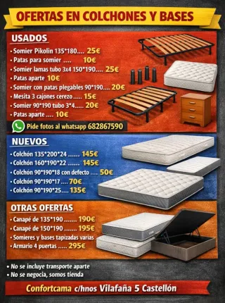 Somier Pikolin 135x180 y otras ofertas en camas