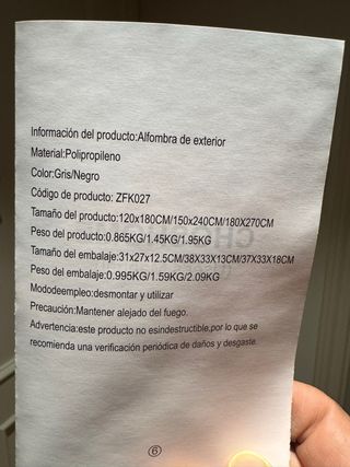 Alfombra Exterior CHOSHÔME Nueva