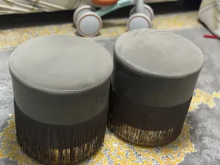 Taburete redondo con flecos