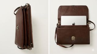 Maletín de cuero estilo satchel