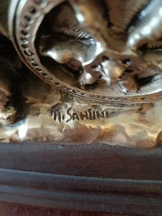 Escultura Biga Romana Firmada A. Santini