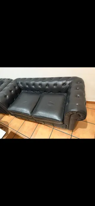Sofá Chester de Piel Negro