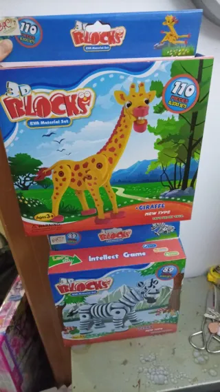 Bloques 3D Goma Eva - Jirafa y Cebra