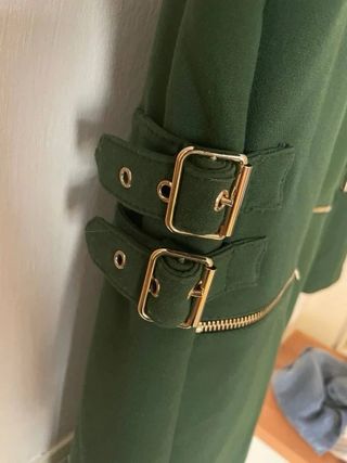 Cappotto Zara verde con cinture taglia M