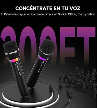 NUEVOS Micrófonos Inalámbri Duales LED Recargables