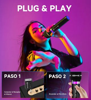 NUEVOS Micrófonos Inalámbri Duales LED Recargables