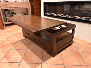 Mesa de centro elevable madera teca