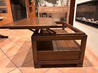 Mesa de centro elevable madera teca