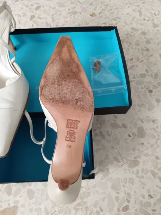 Zapatos de tacón marfil mujer