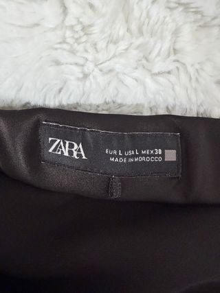 Falda larga Zara marrón satinada