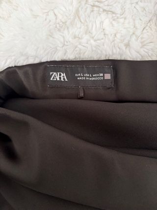 Falda larga Zara marrón satinada