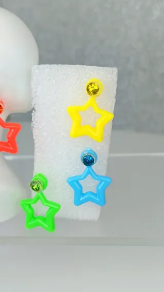 Pendientes estrellas neón Barbie 80s