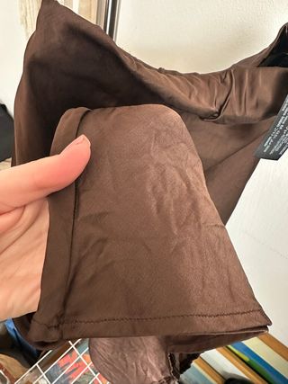 Falda Massimo Dutti Raso Marrón