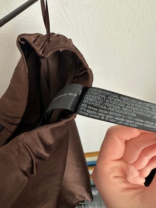 Falda Massimo Dutti Raso Marrón