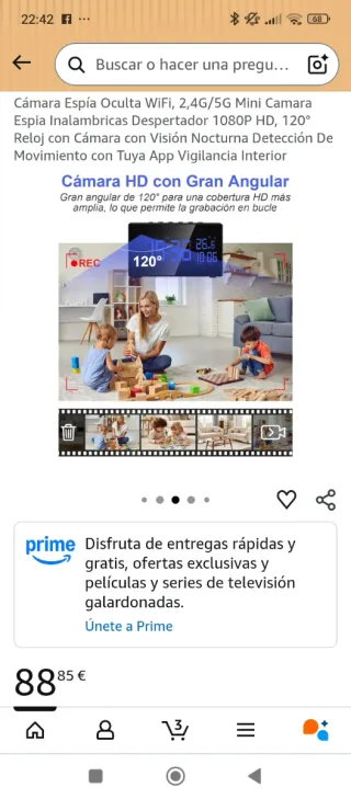 Cámara Espía Reloj Despertador WiFi HD