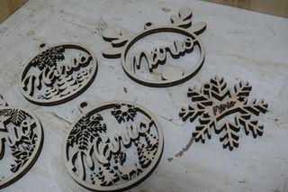 Enfeites de Natal Personalizados Madeira