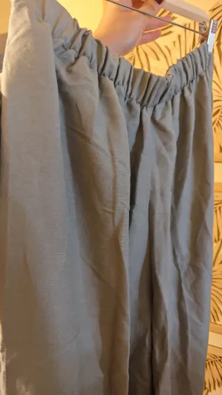 Pantalón Oysho Lino Verde Talla XL