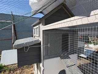 Gallinero metálico y de madera