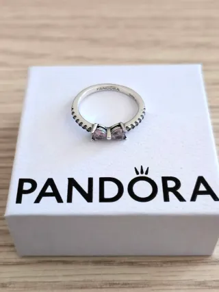 Anillo Pandora Lazo Brillante!! Talla 54!!Plata S9