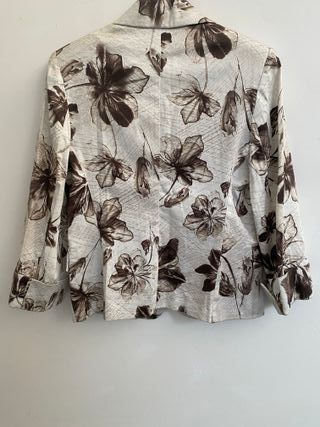 Giacca donna floreale beige e marrone