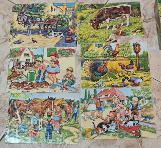 Puzzle vintage con 6 láminas,Alemania(años 70)