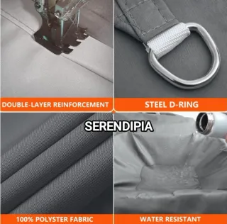 TOLDO VELA DE SOMBREO GRIS 3x3x3 IMPERMEABLE.