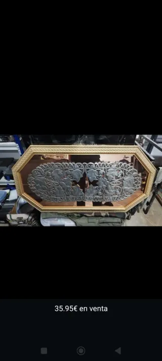 Espejo antiguo marco dorado y plateado