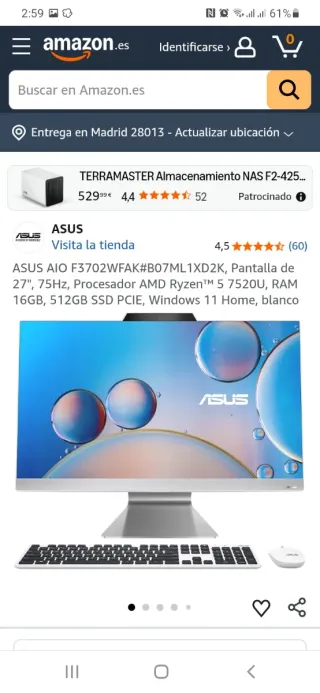 Asus AIO Ryzen 5 Plata/Blanco