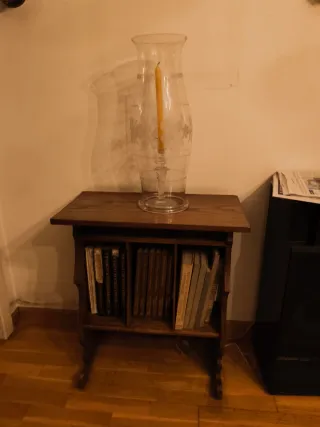 Mesa de salón madera y cristal