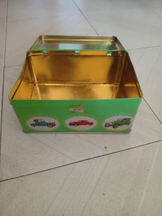 Lata colacao metálica vintage coches clásicos