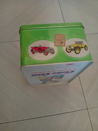 Lata colacao metálica vintage coches clásicos