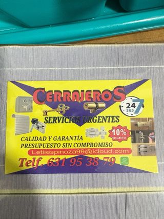 Cerrajero 24h Servicios urgentesSe realizan