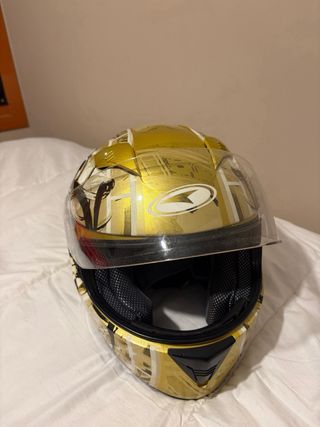 Casco axo Moto Dorado Talla L