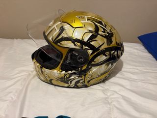 Casco axo Moto Dorado Talla L