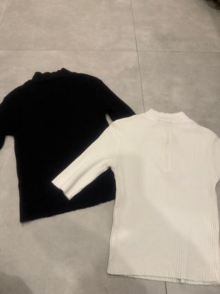 Conjunto 2 jerséis cremallera cuello alto