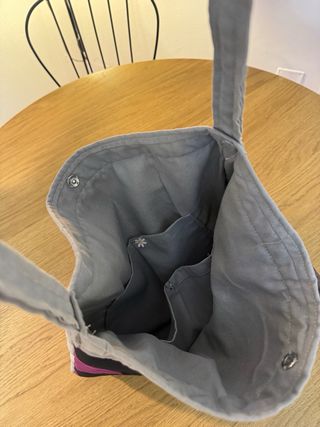 Bolso artesanal hecho a mano con telas