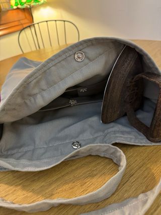 Bolso artesanal hecho a mano con telas