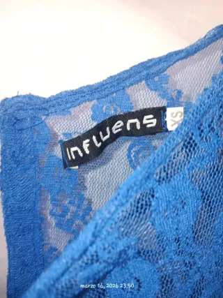 Vestido de encaje azul talla XS