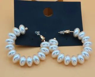 Pendientes aro perlas dorados